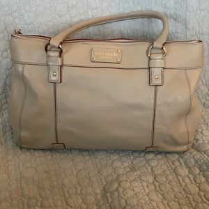 Beige and beautiful Kate Spade zipped tote bag handbag